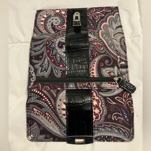 Paisley Quilted Clutch Wallet Organizer w/ Zipper & Turn-Lock – Cotton